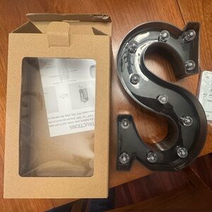 Black LED Letter S Light